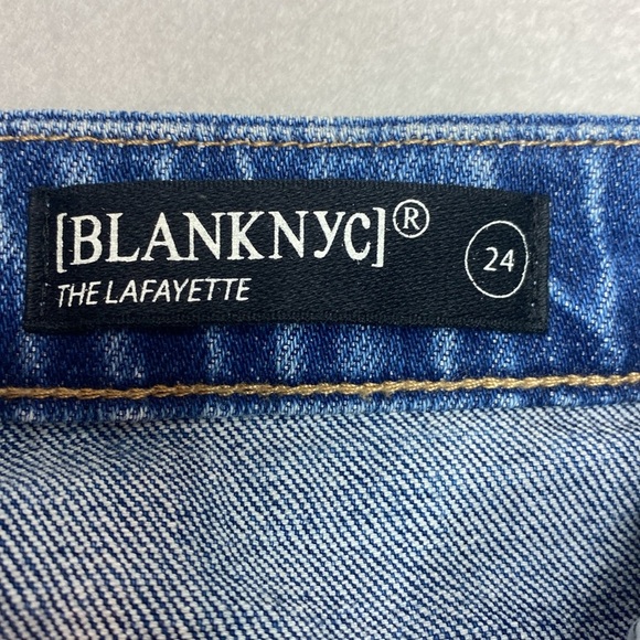 NWT Blank NYC Distressed high rise wide flare blue Jeans size 24 - Picture 7 of 12